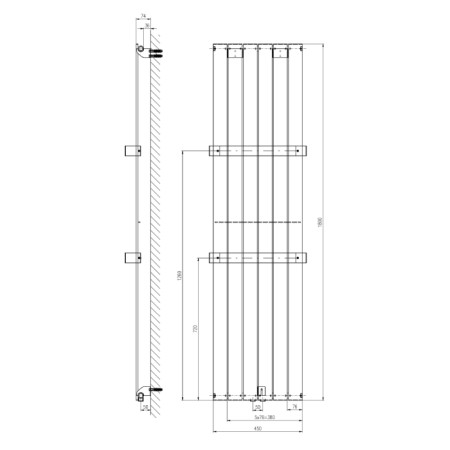 Sapho COLONNA grzejnik 450x1800mm biały IR141