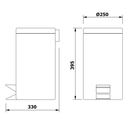 Aqualine SIMPLE LINE kosz na śmieci 12l stal nierdzewna polerowana 27112