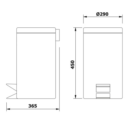 Aqualine SIMPLE LINE kosz na śmieci 20l stal nierdzewna polerowana 27120