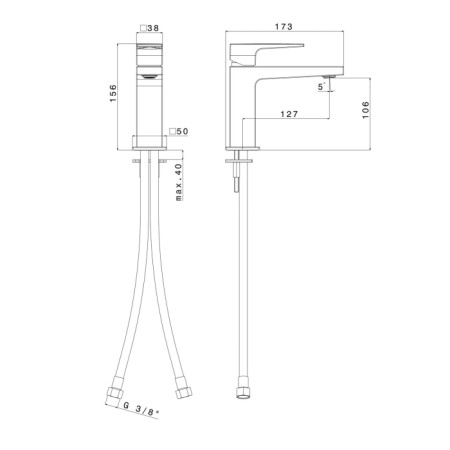 Sapho DIMY bateria umywalkowa chrom DM002