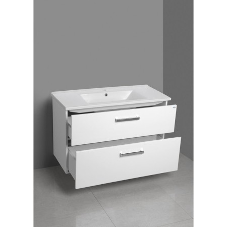 Aqualine VEGA szafka umywalkowa 97x60x43.6cm 2 szuflady biała VG103