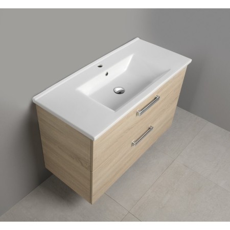 Aqualine VEGA szafka umywalkowa 97x60x438cm 2 szuflady dąb platin VG903