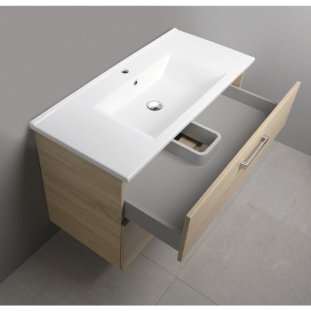 Aqualine VEGA szafka umywalkowa 97x60x438cm 2 szuflady dąb platin VG903