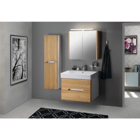 Sapho MEDIENA szafka umywalkowa 77x50.5x49cmbiały mat/dąb natural MD082