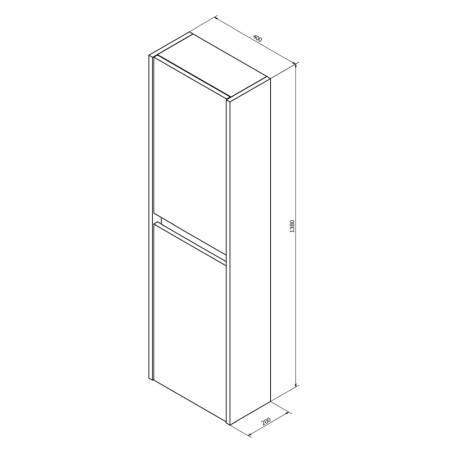 Sapho NIRONA szafka wysoka 40x140x20cm 2 drzwiczki lewe/prawe dąb Sherwood NR450-1515