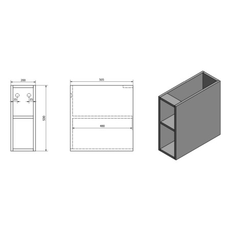 Sapho TREOS szafka wisząca dolna 20x53x50.5cm biały mat TS020-3131