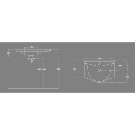 Aqualine ZARA 65 umywalka meblowa 64.5x46cm biała 10065