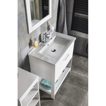 Aqualine ZUNO 75 umywalka meblowa 75x45cm biała 9075