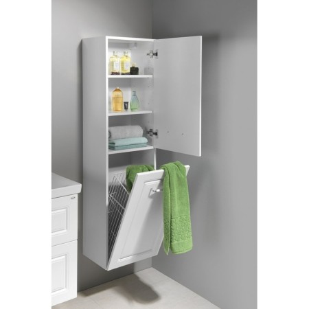 Aqualine FAVOLO szafka wysoka z koszem na bieliznę 40x150x31cm biały mat FV160