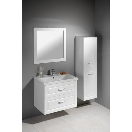 Aqualine FAVOLO szafka wysoka z koszem na bieliznę 40x150x31cm biały mat FV160