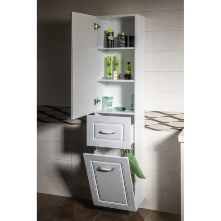 Aqualine FAVOLO szafka wysoka z koszem na bieliznę 40x184x31cm biały mat FV180