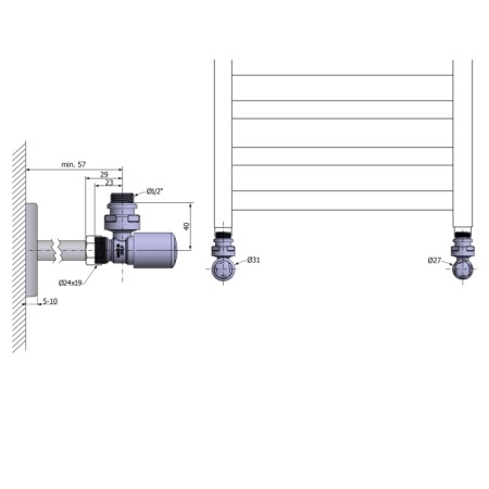 Aqualine FIRST zestaw przyłączeniowy, chrom CP910S