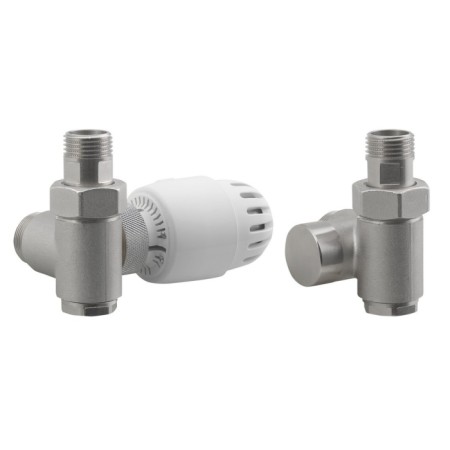 Aqualine ECO COMBI zestaw przyłączeniowy termostatyczny LEWY nikiel/biały CP993