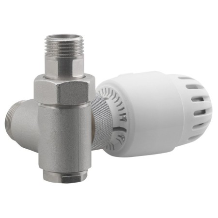 Aqualine ECO COMBI zestaw przyłączeniowy termostatyczny LEWY nikiel/biały CP993
