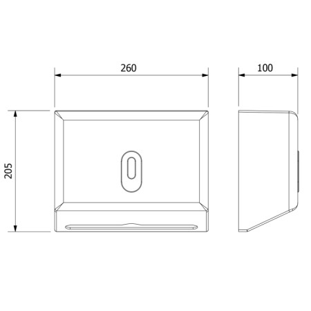 Aqualine EMIKO Zasobnik na ręczniki papierowe 260x205 mm ABS szary 1319-82