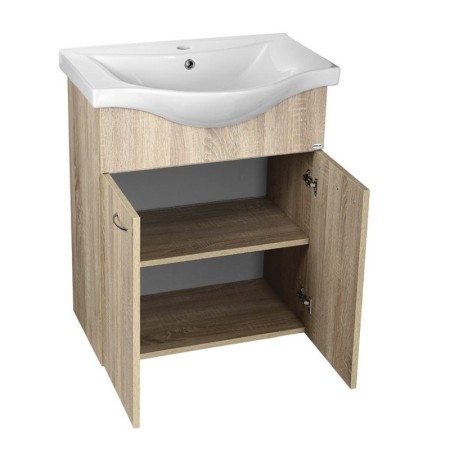 Aqualine KERAMIA FRESH szafka umywalkowa 60.6x74x34cm dub platin 50065