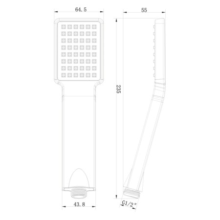 Sapho Słuchawka prysznicowa 1 funkcja 235 mm ABS/czarna SK764