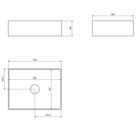 Toneb FORMIGO umywalka betonowa 475x14x365 cm ciemny brąz FG014