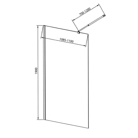 Aqualine WALK-IN ścianka prysznicowa do montażu do ściany ze wspornikem 1100 mm szkło czyste WI111