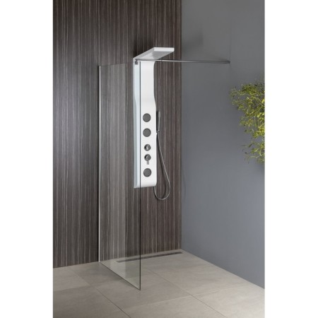 Aqualine WALK-IN ścianka prysznicowa do montażu do ściany ze wspornikem 1100 mm szkło czyste WI111
