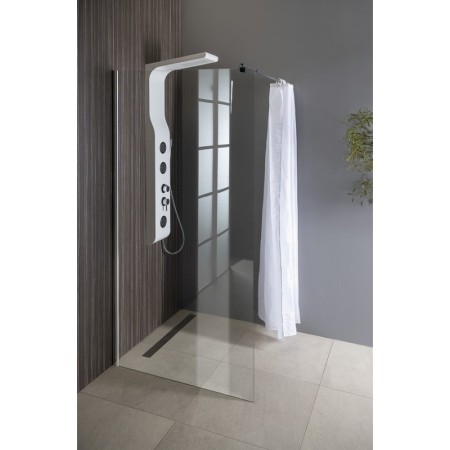 Aqualine WALK-IN ścianka prysznicowa do montażu do ściany ze wspornikem 1100 mm szkło czyste WI111