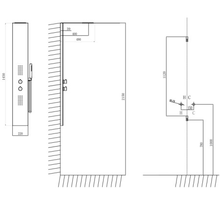 Sapho GRACE panel prysznicowy 200x1450 mm stal nierdzewna WN326