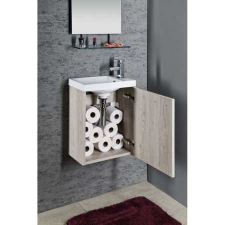 Sapho LATUS X szafka umywalkowa 394x50x22cm dąb Mocca LT110-1212