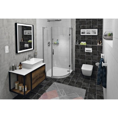 Sapho SKARA szafka pod umywalkę 80x49.5x46.5cm czarny mat/dąb Collingwood CG003-1919