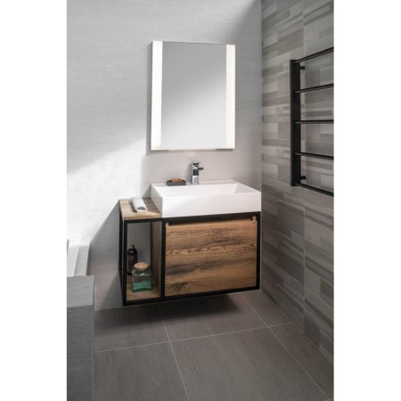 Sapho SKARA szafka pod umywalkę 80x49.5x46.5cm czarny mat/dąb Collingwood CG003-1919