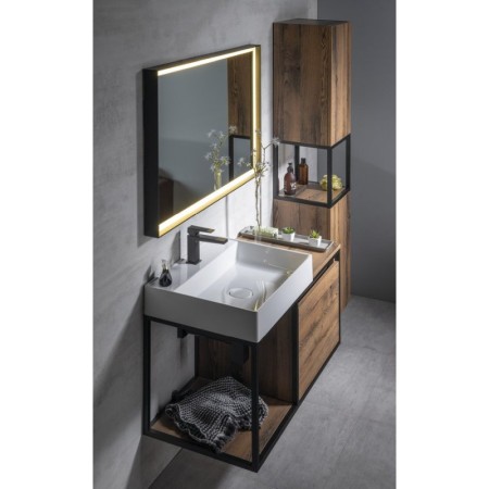 Sapho SKARA szafka pod umywalkę 100x49.5x46.5cm czarny mat/dąb Collingwood CG004-1919