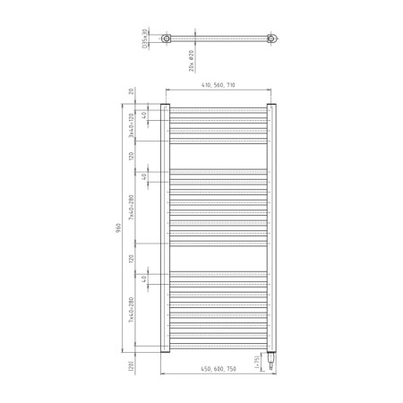 Aqualine DIRECT-E grzejnik elektryczny 450x960 mm 300 W biały ILE94T