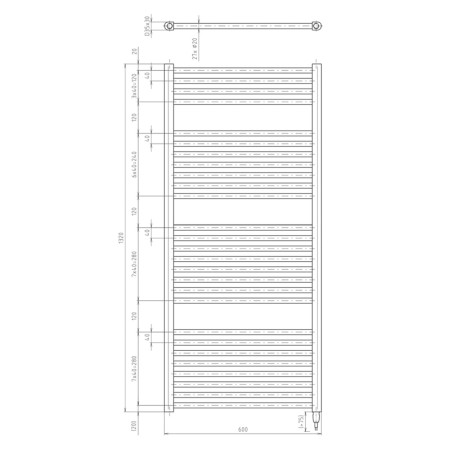 Aqualine DIRECT-E grzejnik elektryczny 600x1320 mm 600 W biały ILE36T