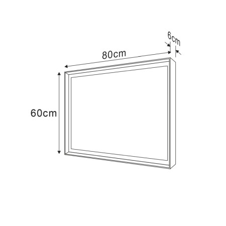 Sapho SORT lustro z oświetleniem LED 60x80cm czarny mat ST080