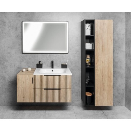 Sapho SORT lustro z oświetleniem LED 100x70cm czarny mat ST100