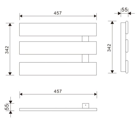 Aqualine ELVIS Elektryczna suszarka na ręczniki 480x330x45mm 50W biała EB480