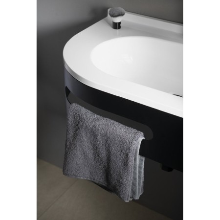 Sapho PULSE wspornik z wieszakiem na ręczniki prawy czarny mat BM658-CP