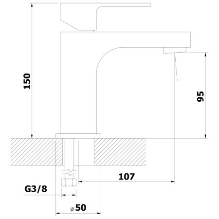 Bruckner SIEGER bateria umywalkowa wysokość 150mm chrom 914.002.1