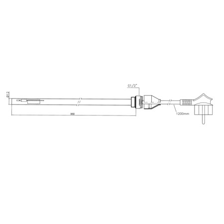 Aqualine Grzałka elektryczna bez termostatu kabel spiralny 200 W LT90200K