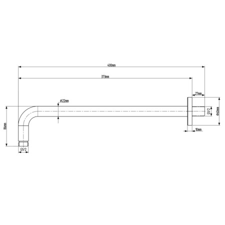 Sapho Ramię deszczowni 400mm czarny mat SL103