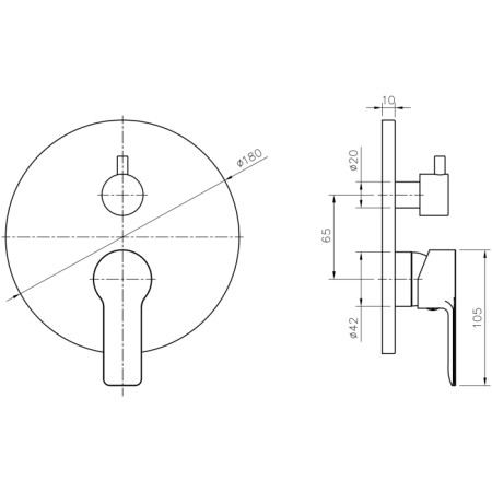 Bruckner Baron element natynkowy baterii prysznicowej 2 wyjścia chrom 612.042.1