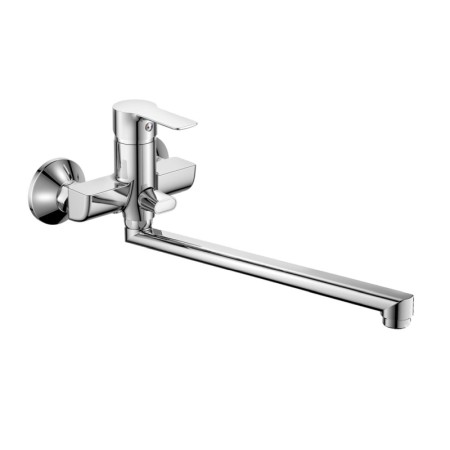 Bruckner BARON bateria wannowa ścienna rozstaw 100mm z obrotową wylewką chrom 612.035.1