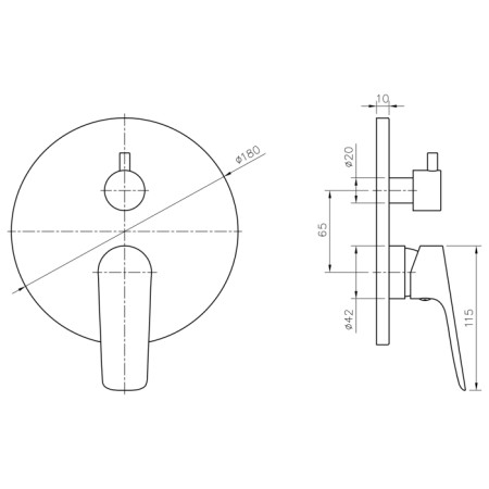 Bruckner Schmitz element natynkowy baterii prysznicowej 2 wyjścia chrom 863.042.1