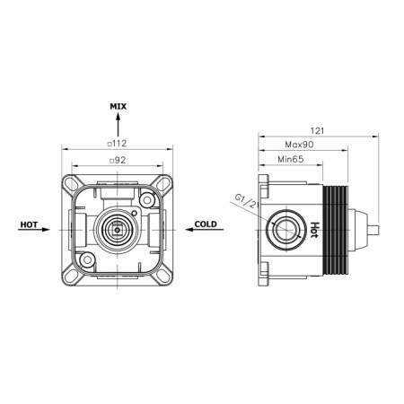 Bruckner Universal element podtynkowy do baterii 1 wyjście 312.041.1