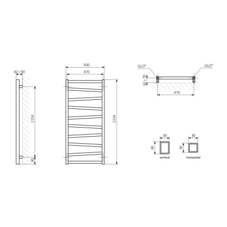 Sapho ZIG grzejnik 500x1334 mm 490 W biały ZG513