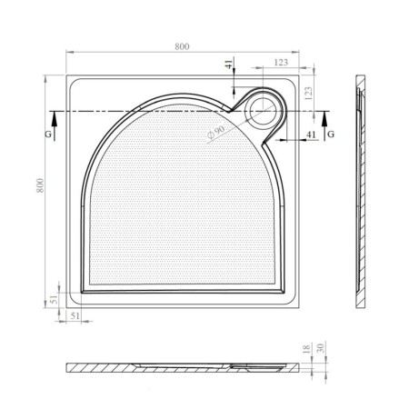 Gelco LARCA brodzik kompozytowy 80x80cm PL008