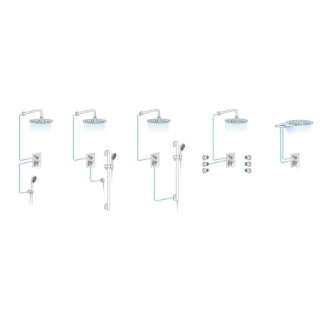Sapho KIMURA bateria podtynkowa termostatyczna 2 wyjścia box podtynkowy chrom KU382