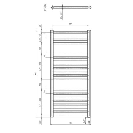 Aqualine DIRECT-E grzejnik elektryczny 600x960 mm 400 W biały ILE96T