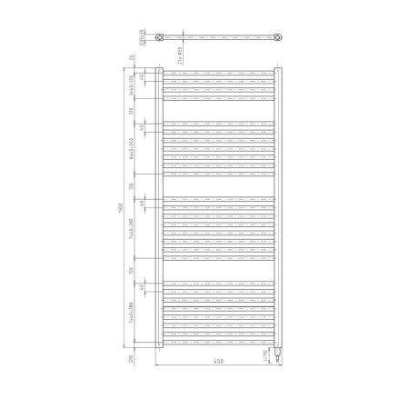 Aqualine DIRECT-E grzejnik elektryczny 450x1320 mm 400 W biały ILE34T