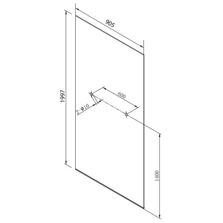 Polysan ARCHITEX LINE hartowane szkło czyste 905x1997x8mm z otworami na wieszak na ręczniki AL2225-D