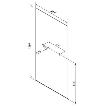 Polysan ARCHITEX LINE hartowane szkło czyste 1005x1997x8mm z otworami na wieszak na ręczniki AL2236-D